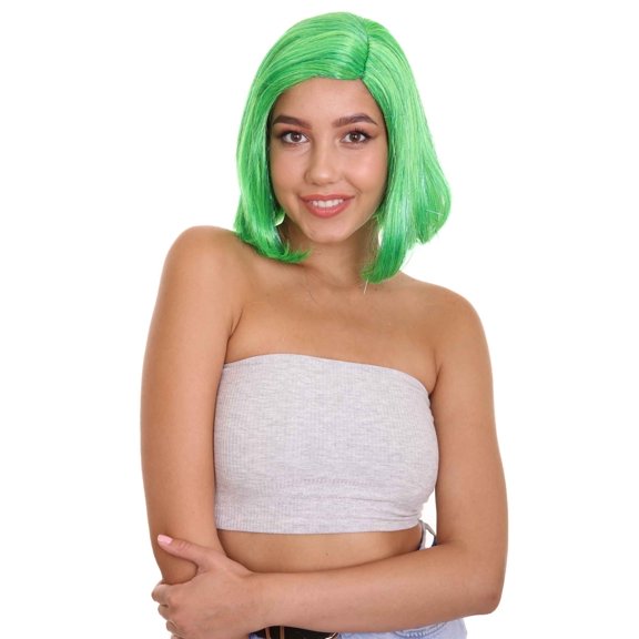 Womens Wig | Green Party Ready Fancy Cosplay Halloween Wig | Premium Breathable Capless Cap