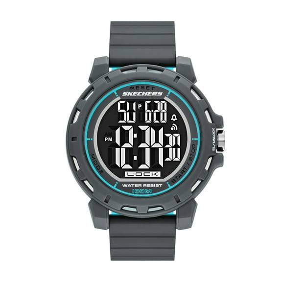 Skechers Men's Newkirk Digital Gray Silicone Watch