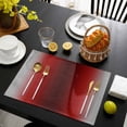 thumbnail image 3 of Dark Red Grey Black Ombre Placemats Set of 4, Farmhouse Gradient Minimalist Placemats for Dining Table, Place Mats for Kitchen Tabletop, Waterproof Wipeable Dining Table Mats Set, 3 of 9