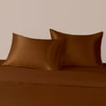 thumbnail image 5 of 2 Pack Silky Satin Standard Pillowcases for Hair and Skin, Super Soft and Cooling Pillow Cases with Envelope Closure, 20x26 Inches, Brown, 5 of 7