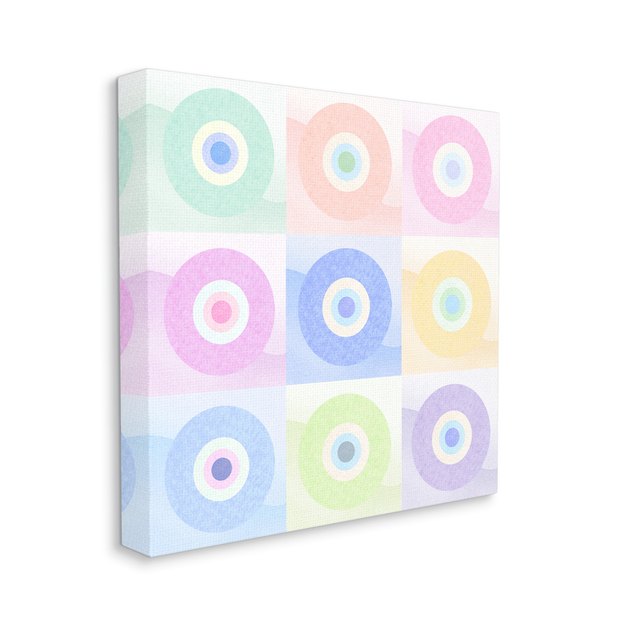 Stupell Industries Modern Pastel Circles Abstract Painting Gallery Wrapped Canvas Print Wall Art, 24 x 24
