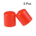 thumbnail image 2 of Rubber End Caps, 30mm ID Round End Cap Cover Red Screw Thread Protectors 5pcs, 2 of 3