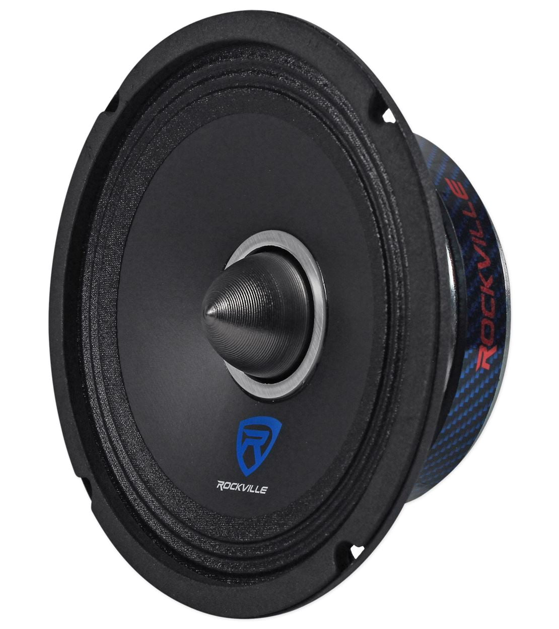 Rockville RXM68 150-Watt Peak 75-Watt RMS 6.5 in 8 Ohm Mid-Bass Driver Car Speaker, Kevlar Reinforced Pulp Cone, Slim Mount Depth, for Door Audio Installations, 4-Piece