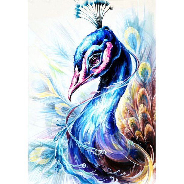 Cuadros Decorativos (DF3809) Kit de mosaico de punto de cruz de pavo real con pintura de diamante de taladro completo 5D DIY (1641) 40x50cm Ndcxsfigh Nuevos Originales