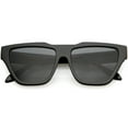 thumbnail image 1 of Oversize Horn Rimmed Cat Eye Sunglasses Neutral Colored Square Lens 55mm (Black / Smoke), 1 of 4