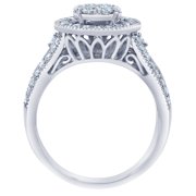 Arista 1 1/4 Carat T.W Lab Grown Diamond Spit Shank Bridal Ring Set in Sterling Silver (I, SI)