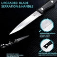 thumbnail image 3 of MYVIT Steak Knives Set of 6,Sharp Stainless Steel Serrated Steak Set for Kitchen,Dishwasher Safe Meat Cutting Knife with Giftbox, 3 of 10