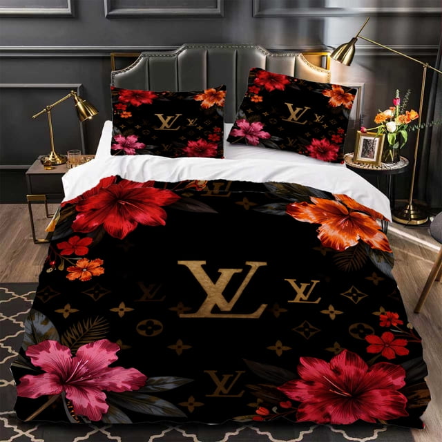 Juego de cama de 3 piezas con personajes de caricatura en azul y rojo, ropa de cama en café, incluye fundas coordinadas