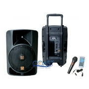 Mr. Dj PLED-4000 2-Way 15-Inch Portable Active Speaker with MP3/FM Radio/Bluetooth/Microphone