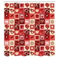 thumbnail image 4 of Red Shower Curtain, Valentines Day Themed Frames Pattern with Hearts Stars Love Lettering and Candy, Fabric Bathroom Set with Hooks, 69W X 75L Inches Long, Red Coral Beige, by Ambesonne, 4 of 4