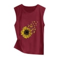 thumbnail image 2 of Túnica camisetas sin mangas para las mujeres Blusa de moda para mujer, ropa deportiva, camisetas sin mangas, camisetas sin mangas para entrenamiento de Yoga, camiseta holgada con gráfico de (Wine, M), 2 of 4