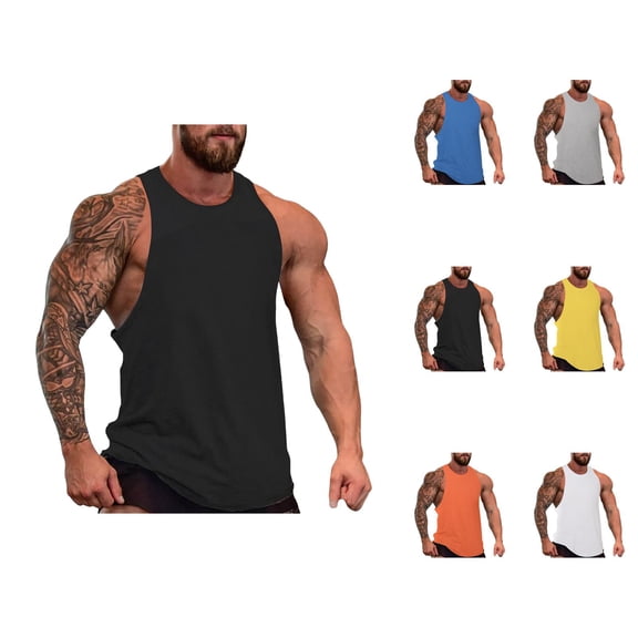 Workout Tank Tops Men Lightweight Breathable Casual Relaxed Fit Crewneck Muscle Sleeveless Shirt Athletic Running Gym Tanks