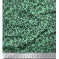thumbnail image 1 of Soimoi Green Cotton Duck Fabric Dots & Beach Leaves Print Fabric by the Yard 44 Inch Wide, 1 of 3