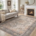 thumbnail image 6 of UERMEI 9'x12' Washable Area Rugs for Living Room, Vintage Floral Boho Printed Carpet, Non Slip Indoor Large Rugs for Bedroom Home Decor Carpets, Black/Sage/Brown, 6 of 11