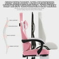thumbnail image 7 of Kumix Gaming Chair with Footrest, High Back Gaming Chairs PVC Leather Ergonomic Gamer Chair with Adjustable Headrest Lumbar Support Racing Style Video Gaming Chair for Office/Home (Pink), 7 of 7