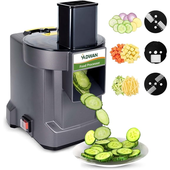 3 in 1 Commercial Vegetable Dicer Chopper,Multifunctional Food Processor, Electric Potato Cutter Automatic Onion Slicer& Shredder with 3 Blades
