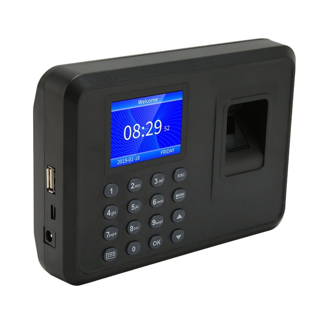 Biometric Fingerprint Machine, Multi Languages Time Clock Recorder 100-240V Password Supported for Factory US Plug