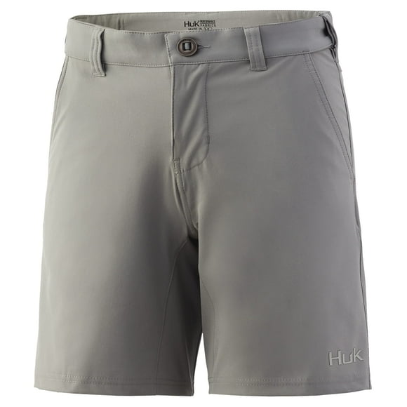 HUK Rogue Short | Kids Quick-Drying Fishing Shorts, Gray, Small