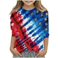 thumbnail image 2 of Xdegoge Order History Online 4Th of July Clothes for Girls Boys Kids American Flag Shirt Stars Strips Usa Tee Shirt 3/4 Sleeve Summer Tops Raglan Crewneck Patriotic Shirts 3 Years Old Girl Gift, 2 of 5