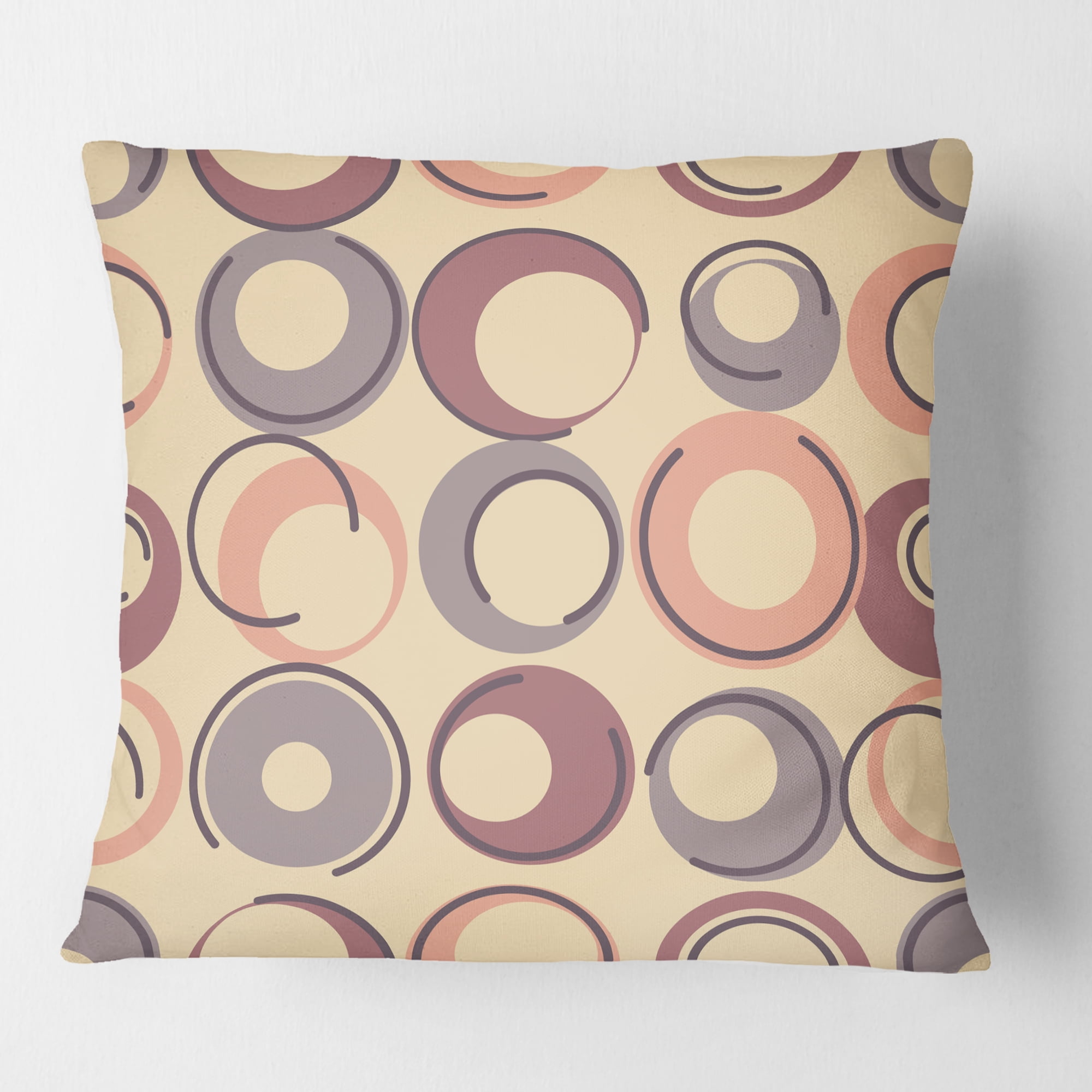 Designart Retro Geometric Pattern' Mid-Century Modern Throw Pillow - 18x18