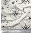 thumbnail image 1 of Soimoi White polyester Crepe Fabric Direction Compass Nautical Print Fabric by Yard 42 Inch Wide, 1 of 5