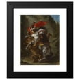 thumbnail image 2 of Eugène Delacroix 15x18 Black Modern Framed Museum Art Print Titled - Arab Horseman Attacked by a Lion (1849), 2 of 5