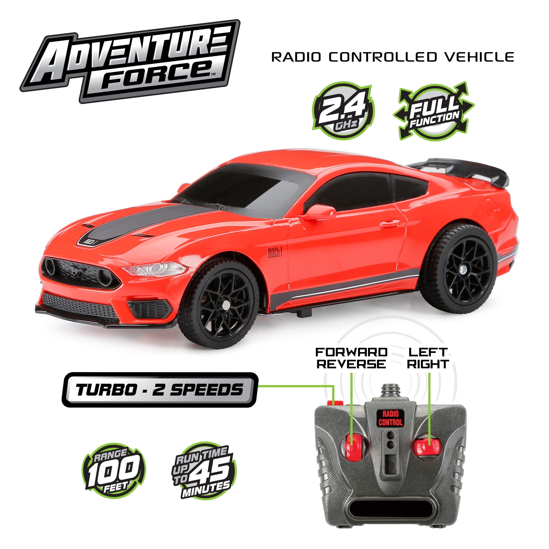 Adventure Force RC 1:24 Scale Sports Car Mustang Mach 1 2.4GHz