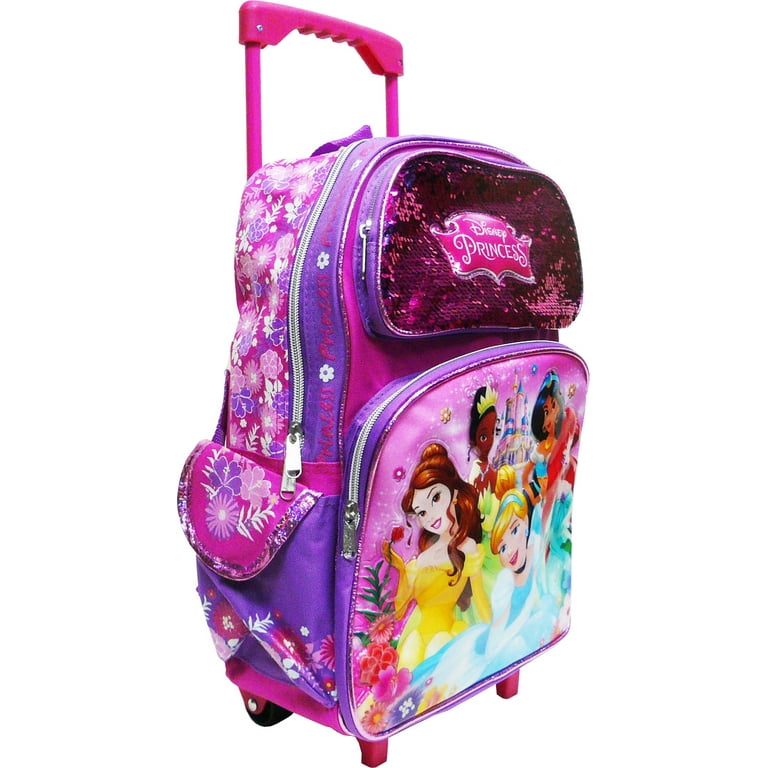 Disney Princess 16 Large Rolling School Backpack Girl s Book Bag