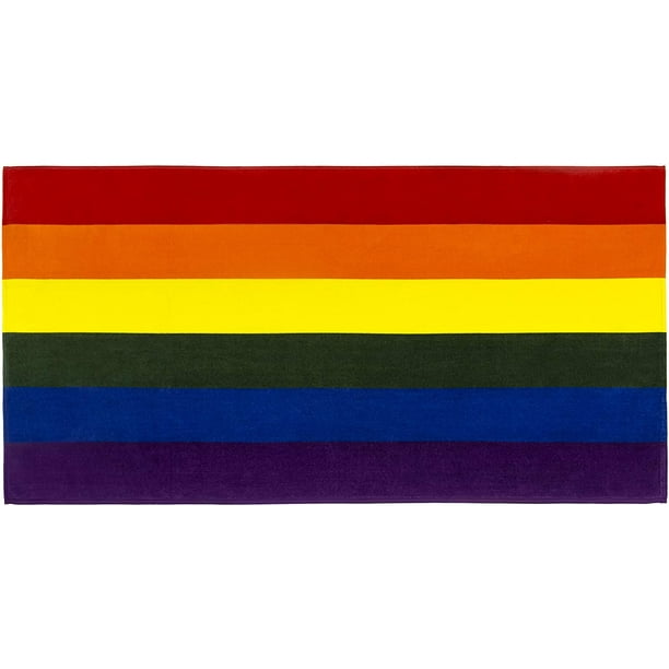 Rainbow Pride Flag Beach Towel 30" x 60" 100 Cotton