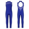 thumbnail image 3 of Aislor Big Kids Girls Full Length Sleeveless Bodysuit Gymnastics Ballet Leotard Unitard Jumpsuit Royal Blue 16, 3 of 7