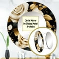 thumbnail image 3 of Designart "Harmonious Beige Rose Elegance II" Floral Round Mirror Wall Decor Cottage - Large Black Round Bathroom Mirror - Round Mirror - 29" x 29", 3 of 6