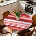 thumbnail image 3 of Red Ombre Fitted Tablecloth with Elastic Edged, Round Table Cloth for Dining Table, Modern Abstract Art Farmhouse Waterproof Oil Proof Table Cover for Indoor Outdoor 45"-54", 3 of 8
