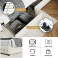 thumbnail image 7 of Homfa Queen Size Storage Bed, Velvet Platform Bed Frame with 4 Drawers, Upholstered with Adjustable Headboard, Off White, 7 of 7
