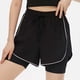 thumbnail image 5 of TaTaai Women High Waist Solid Sports Shorts Double Layer Anti-Exposure Stretch Elastic Waist Drawstring Zipper Pocket Quick Dry Yoga Running Shorts Gift, 5 of 6
