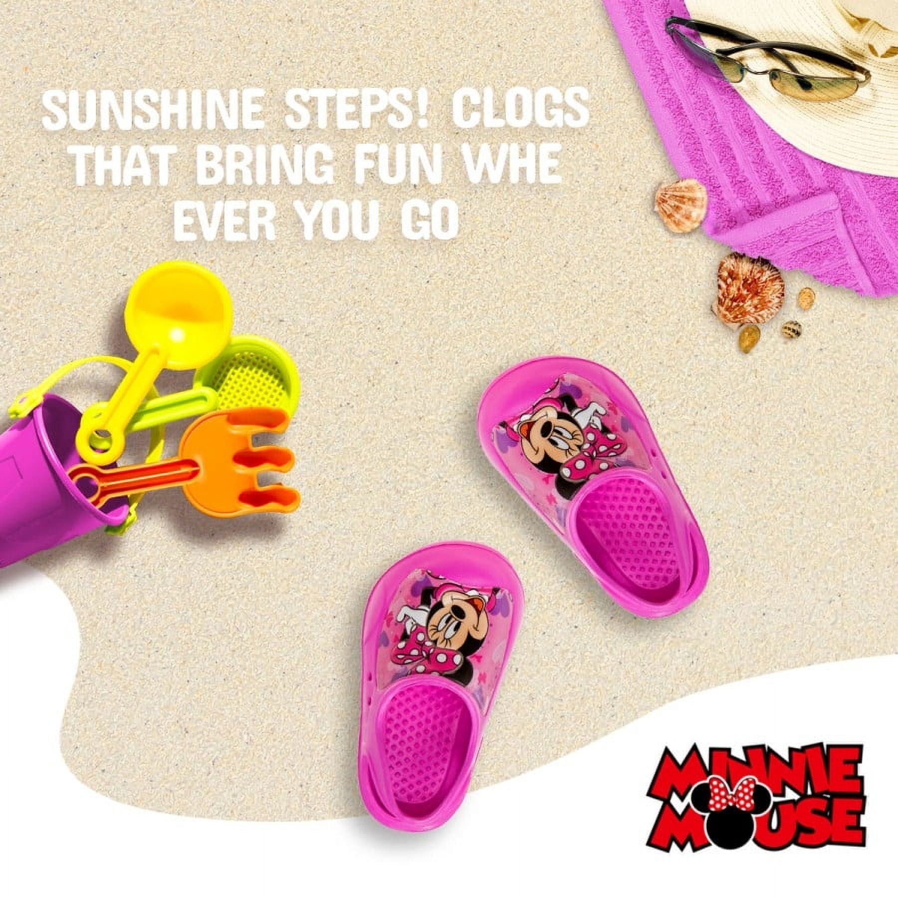 Disney Minie Mouse Girls Clogs Closed Toe with Back Strap Sandals , Pink, 9-10