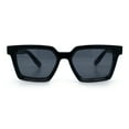 thumbnail image 3 of Locs Retro Beveled Frame Horn Rim Rectangle Gangster Sunglasses Black Clear - Black, 3 of 7