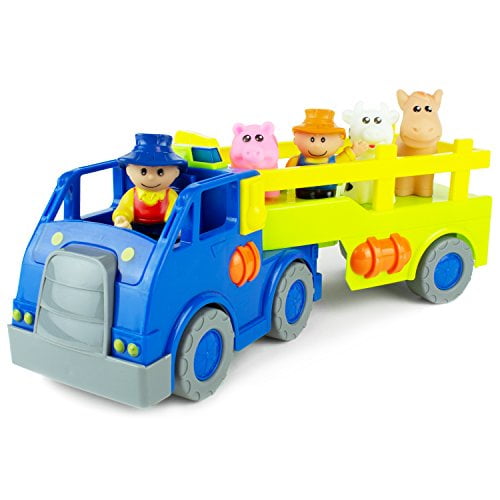 Boley Toys Farm Truck and Trailer with Barn Animals Two Farmers, Pig