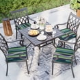 thumbnail image 5 of Outdoor Seat Cushion for Patio Furniture Dining Chair Pad Replacement, 21 x 21 x 3, Set of 2, Blue Green Stripes, 5 of 7