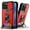 Red, variant on For Apple iPhone 16 (6.1") Wallet Designed with Camera Protection, Card Slot & Ring Kickstand Magnetic Car Mount Phone Case Cover by Xpression - Black