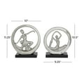 thumbnail image 3 of 11", 10"H Silver Polystone Dancer Sculpture, by DecMode (2 Count), 3 of 8