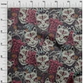 thumbnail image 3 of oneOone Cotton Poplin Pink Fabric Asian Japanese Mask Sewing Craft Projects Fabric Prints By Yard 42 Inch Wide, 3 of 5