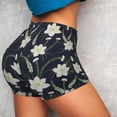 thumbnail image 3 of KLL Lilies Flowers Pattern Workout Shorts for Women Scrunch Short Gym Yoga Running Sport Active Exercise Fitness Shorts, 3 of 8