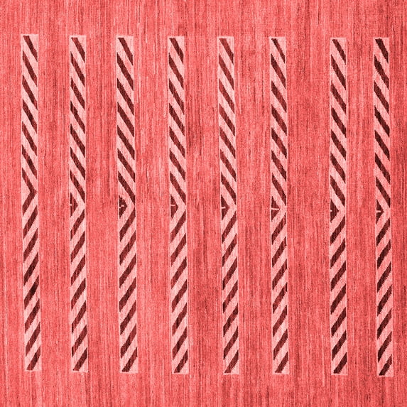 Ahgly Company Indoor Square Abstract Red Modern Area Rugs, 3' Square