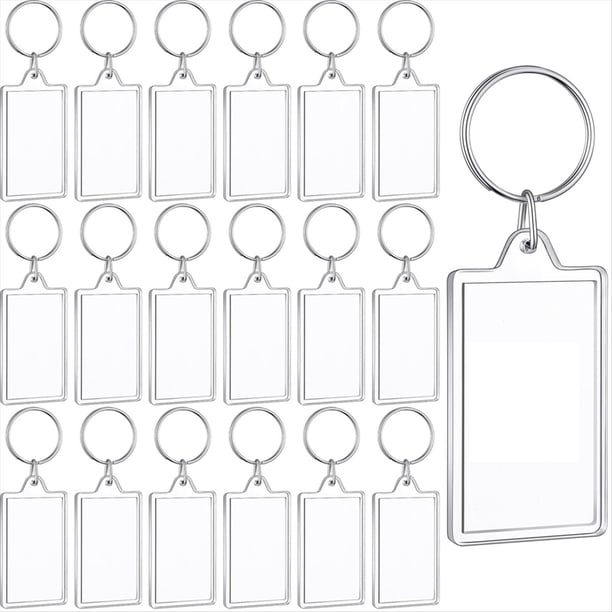 Paquete de 150 Llaveros con Foto de Acrílico Transparente, con Foto en , Personalizable para Familiares y Amigos