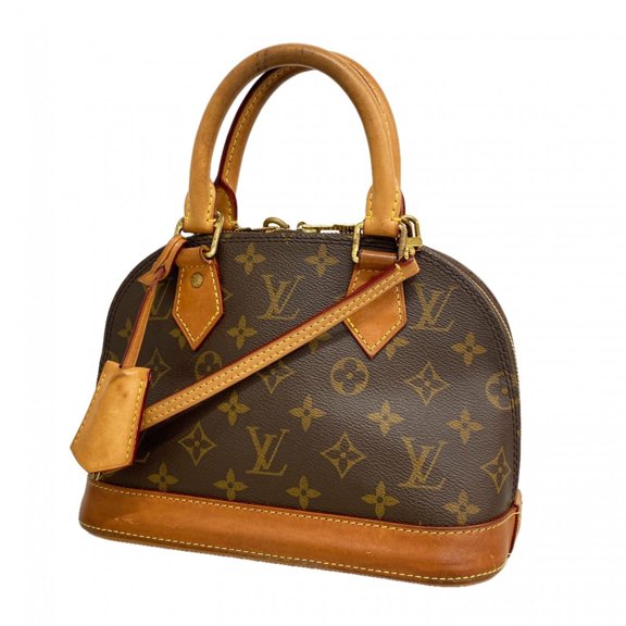 Pre-Owned Louis Vuitton Alma BB Monogram Handbag M53152 Brown 2-way bag for women