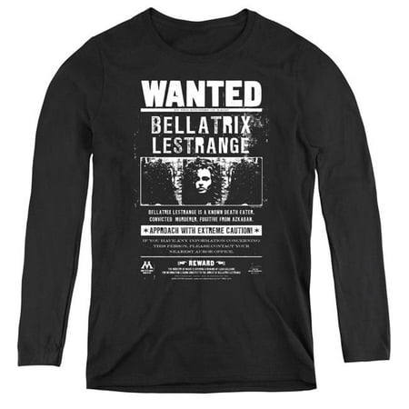 Trevco Sportswear HP6000-WL-2 Harry Potter & Wanted Bellatrix Womens Long Sleeve T-Shirt,  Black - Medium