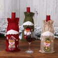 thumbnail image 3 of Decoraciones navideñas de Santa Claus, cubierta de botella de vino, muñeco de nieve, champán, juego de botellas de vino para el hogar, decoraciones navideñas de Año Nuevo, 3 of 5