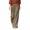 Khaki, variant on Sngxgn Women Solid High Elastich Pants Skinny Casual Trousers(Beige,XL)