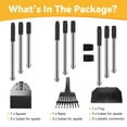 thumbnail image 4 of Dog Poop Cleanup Set 3-Piece Pooper Scooper Tray Rake Spade with Adjustable Long Stainless Handles Bin Easy No-Bend Waste Removal for All Dog Sizes, 4 of 8