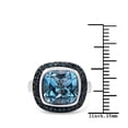 thumbnail image 3 of HauteFacets QR5744BSBTBLD-SSR-8 5.23 Carat Genuine Swiss Blue Topaz & Black Diamond 0.925 Sterling Silver Ring, 3 of 5